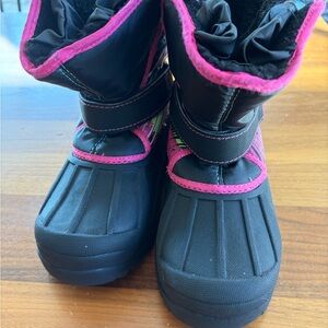 Athletech Black and Pink Kids Snow Boots